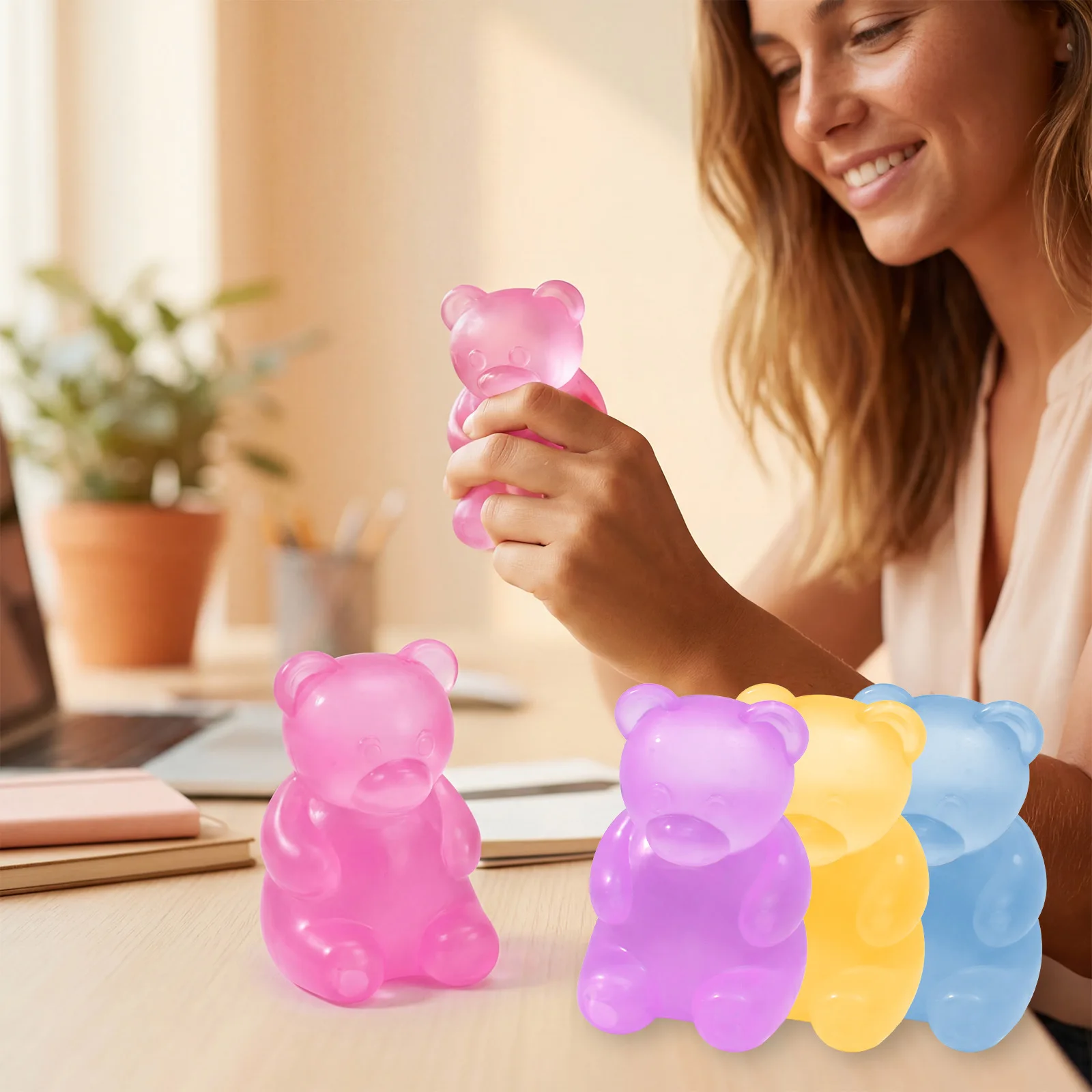 

New Nee Doh Squishy Bear Toy Blind Box Cute Design Fun Stress Relief Soft Non-Stick Creative Simulation Bear Toy Gift Wholesale
