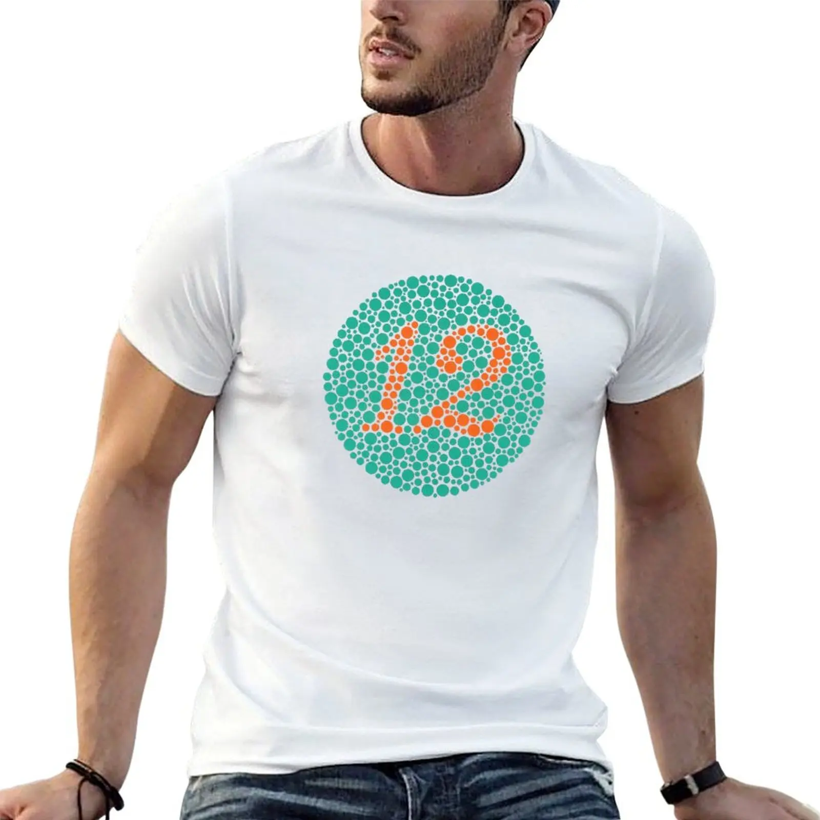 12 - Футболки Ishihara Plate T-Shirt для мужчин, комплект хлопковых футболок, персонализированные футболки для мужчин, хлопковая футболка