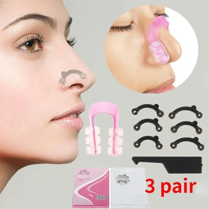 6pcs 3D Invisible Narrowing Nose Beauty Corrector Massage Tool Women Shaping Nose Up Lifting Clip Shaper Bridge Straightening