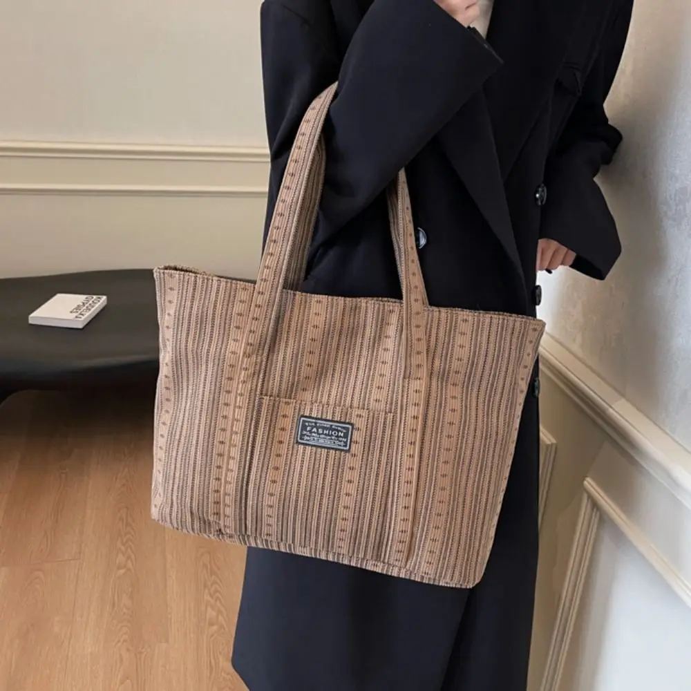 

Simple Large Capacity Canvas Tote Bag Minority Design Portable Mommy Bag Original All-match Commuting Shoulder Bag Lady