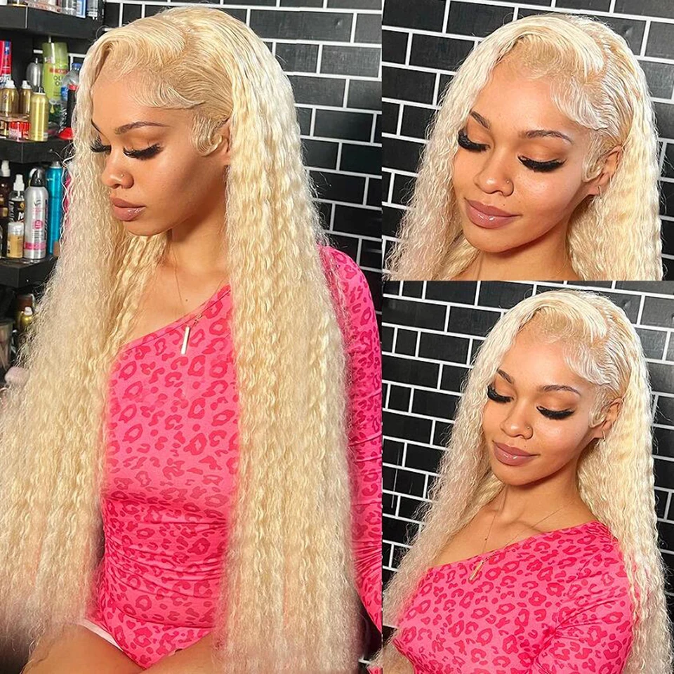 613 Blonde Lace Front Wig 13x4 Honey Blonde Lace Frontal Wig Hd Lace Curly Human Hair Wigs Water Wave Brazilian Wigs On Sale