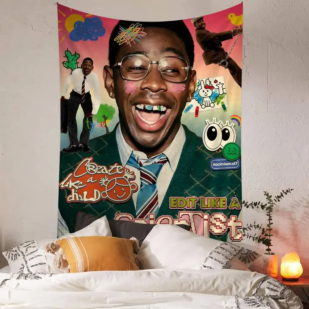 مغني الراب تايلر الخالق الهبي الجدار الشنق المفروشات لغرفة المعيشة المنزل النوم ديكور ديكور فني للمنزل