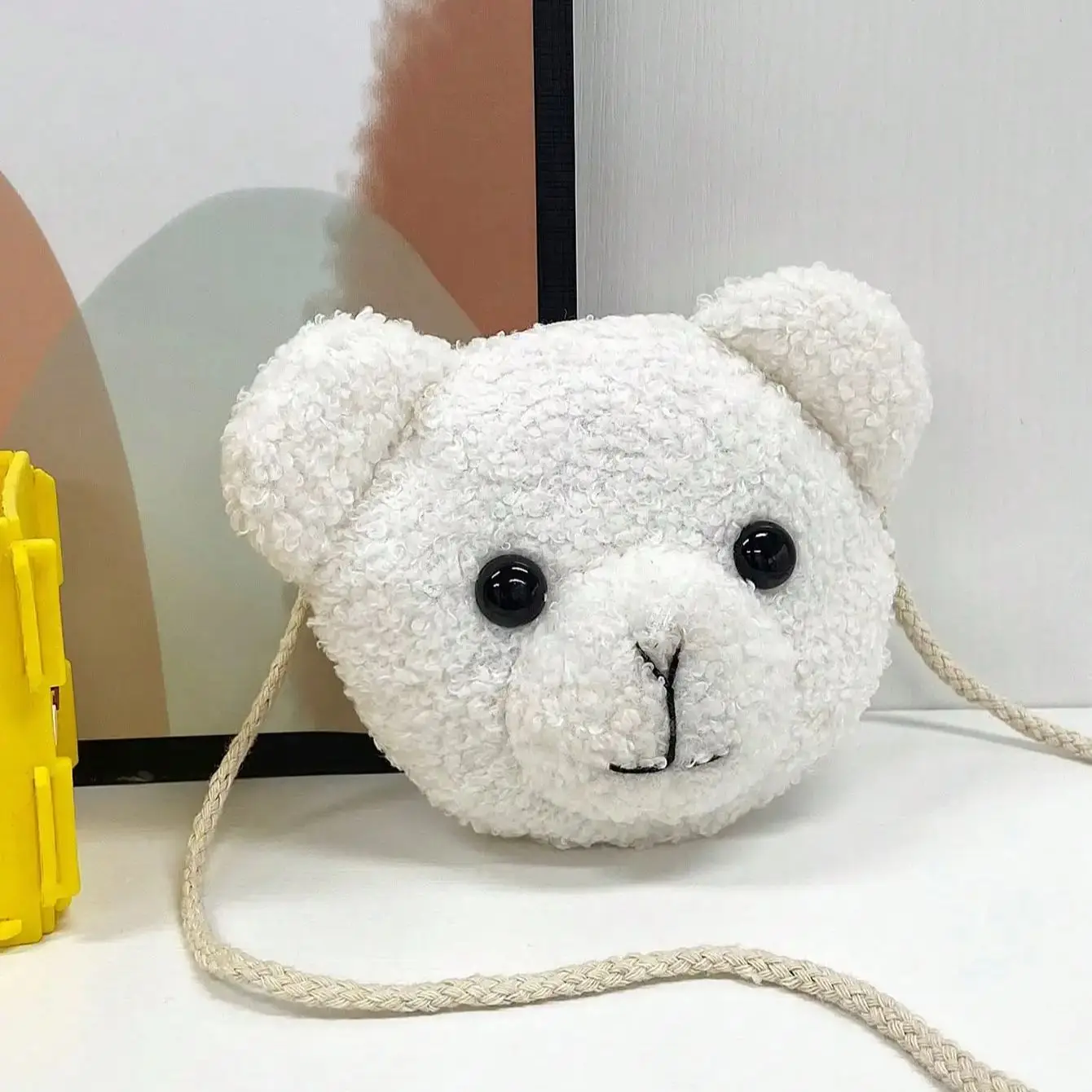 1 Stück Kinder-Cartoon-Bär-Rucksack Plüsch-Geldbörse Kleines Mädchen Plüschtier-Schultertasche