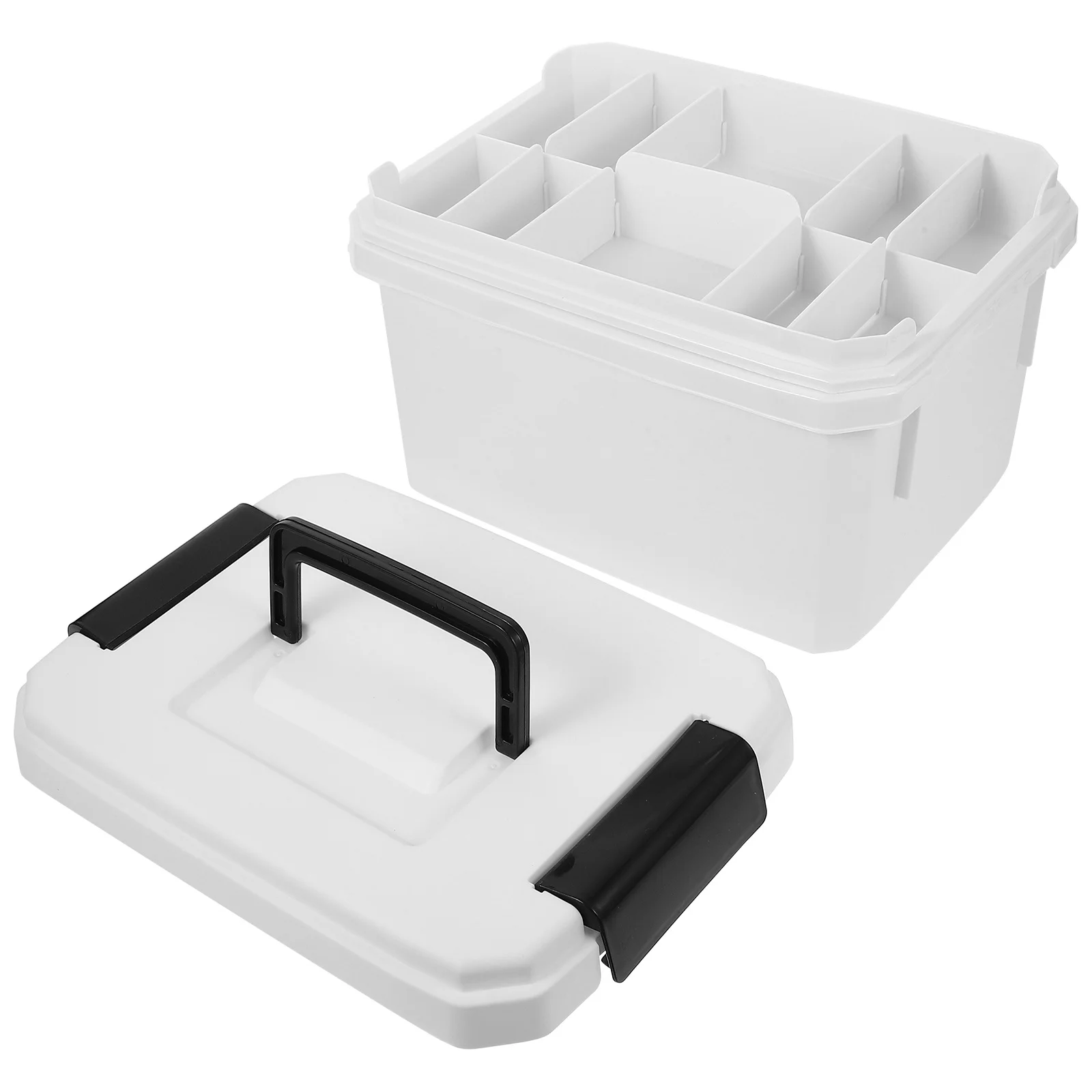 

Portable Double Layer Medicine Box with Handle Multi-Function Storage Case for Medicine Food Makeup Stationery Outdoor Picnic