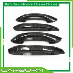 Add On Style Carbon Fiber Door Handle Cover Trim 2018+ For Audi A6 C8 A6L S6 RS6 E-Tron Q6 Q8 RSQ8 2018+ For Lamborghini  URUS