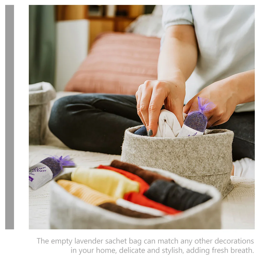 

50Pcs Lavender Sachet Bags Empty Drawstring Spice Storage Pouch Sachet Empty Bags Decorative Home Wardrobe Car