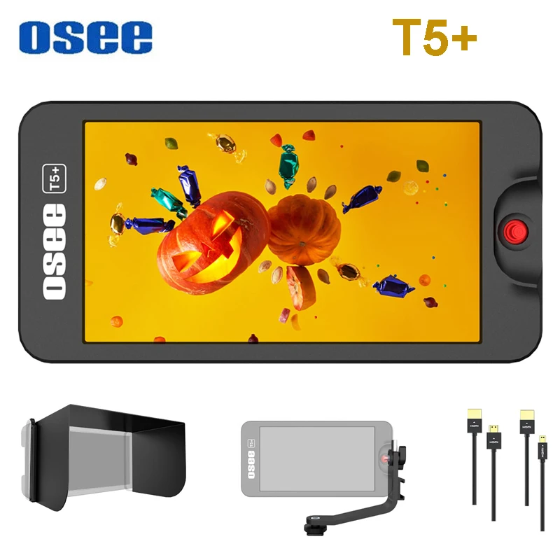 Osee T5+ 5.5 Inch 1000nits 4K DSLR Camera Field Monitor with 3D LUT HDR Wide Color Gamut Video Monitor