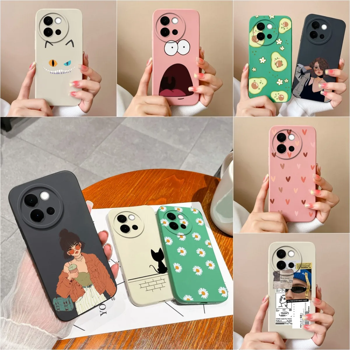 For Vivo V40 Lite Pro Coque Case Shockproof Soft Silicone Funny Fashion Pattern High Quality Back Covers For Vivo V 40 5G Fundas