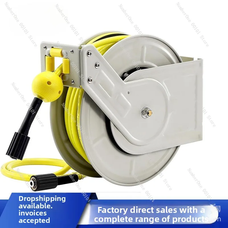 Factory direct automatic retractable hose reel - heavy-duty industrial spring lubricated reel - high-pressure water flushing dru