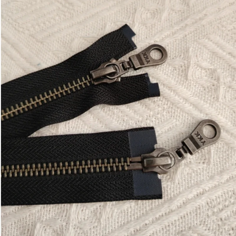 2pcs/Lot 5#  70-100cm YKK Metal Zipper Blue Black Off White Bronze Double Open 2-Way Down Jacket Clothing Sewing Accessories