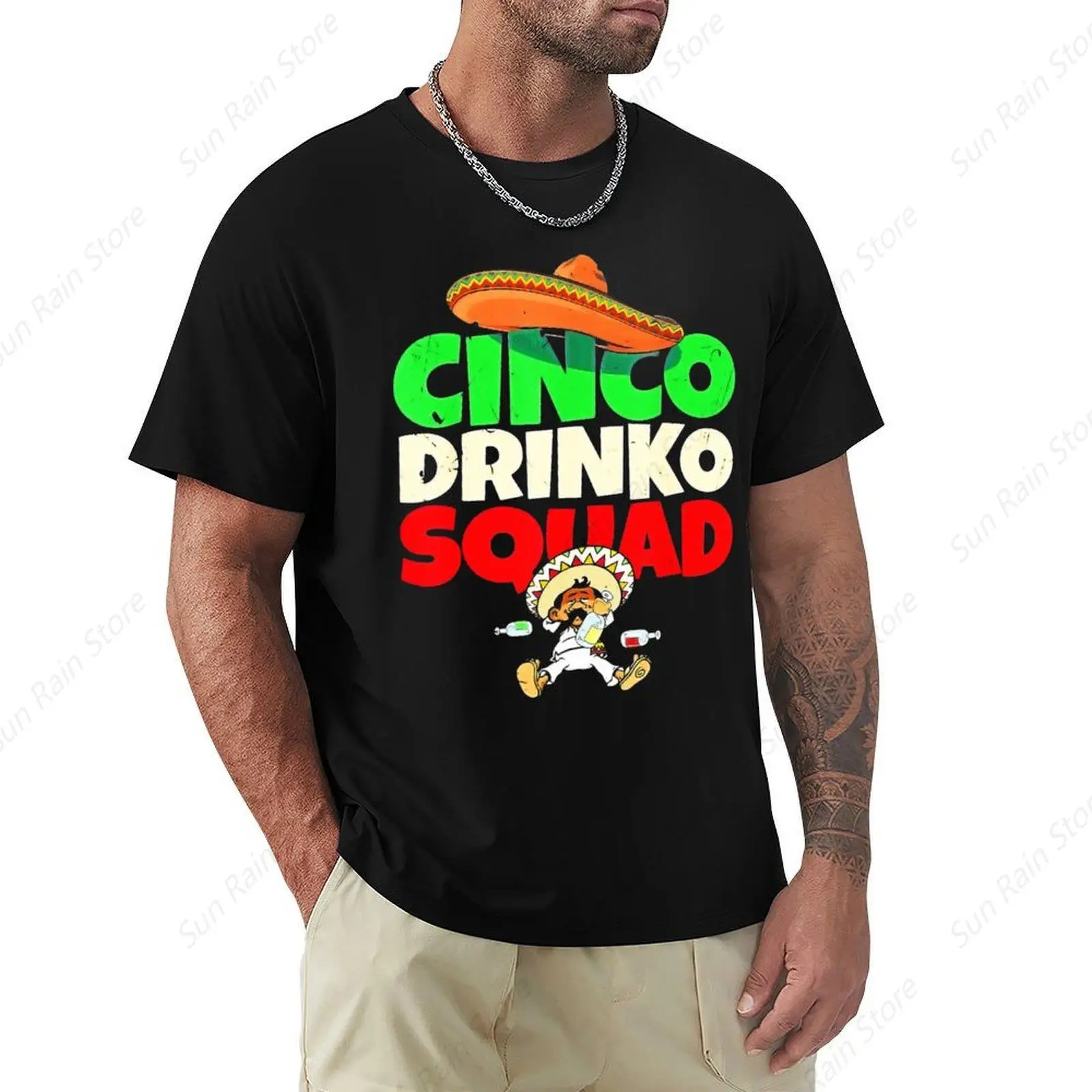 Cinco Drinko Squad Drinking Party Fiesta Funny Cinco de Mayo (1) T-Shirt cute clothes customs boys whites oversized t shirt men