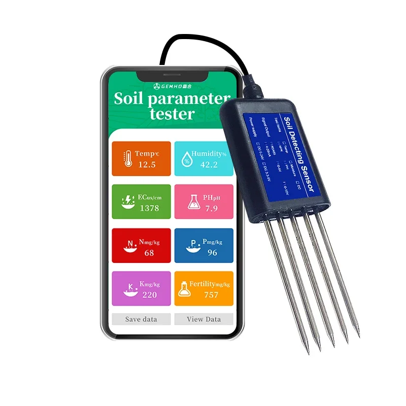 Portable Soil Monitor Farm Shed Hot Sale USB Soil 8 In 1 Temperature And Humidity Conductivity Fertility Nutrient Sensor