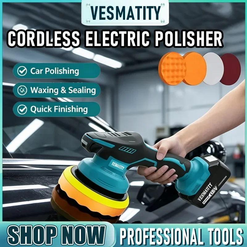2026 NEW Cordless electric polishing machine for car auto waxing sealing glaze with adjustable speed for 18V 20V battery