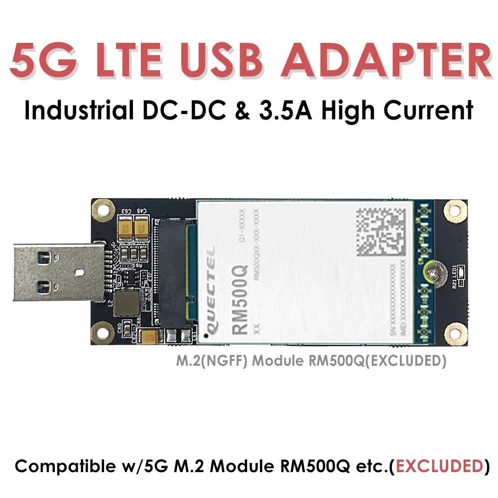 Imagem -04 - Lte Industrial M.2 Ngff para Usb Adaptador com Slot de Cartão Sim Nano Compatível com Módulo Lte 5g Como Quectel Rm500q Etc. 5g 4g