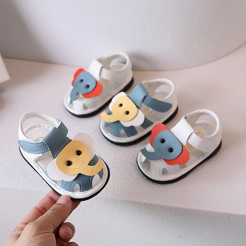 Children Shoes Summer Cartoon Elephant Soft Soled Sandals Lovely Comfort Antiskid Baby Walking Shoes Outdoor Kids Casual Sneaker