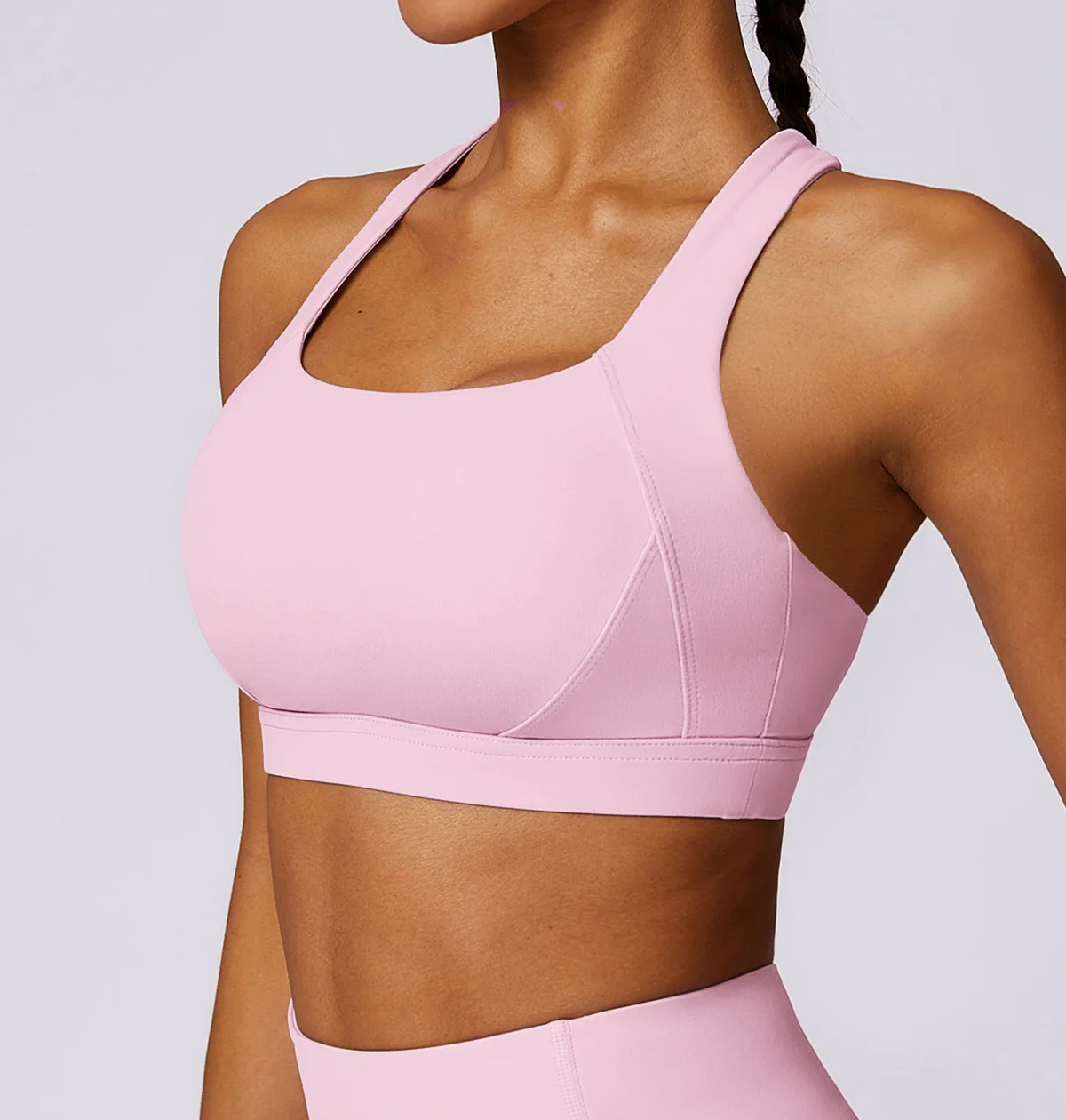 Hearuisavy Sport-Bh Gym Unterwäsche Hohe Festigkeit Stoßfest Lauf Yoga Crop Top Atmungsaktive Pilates Push-Up Fitness Tops Frauen – Detail 9