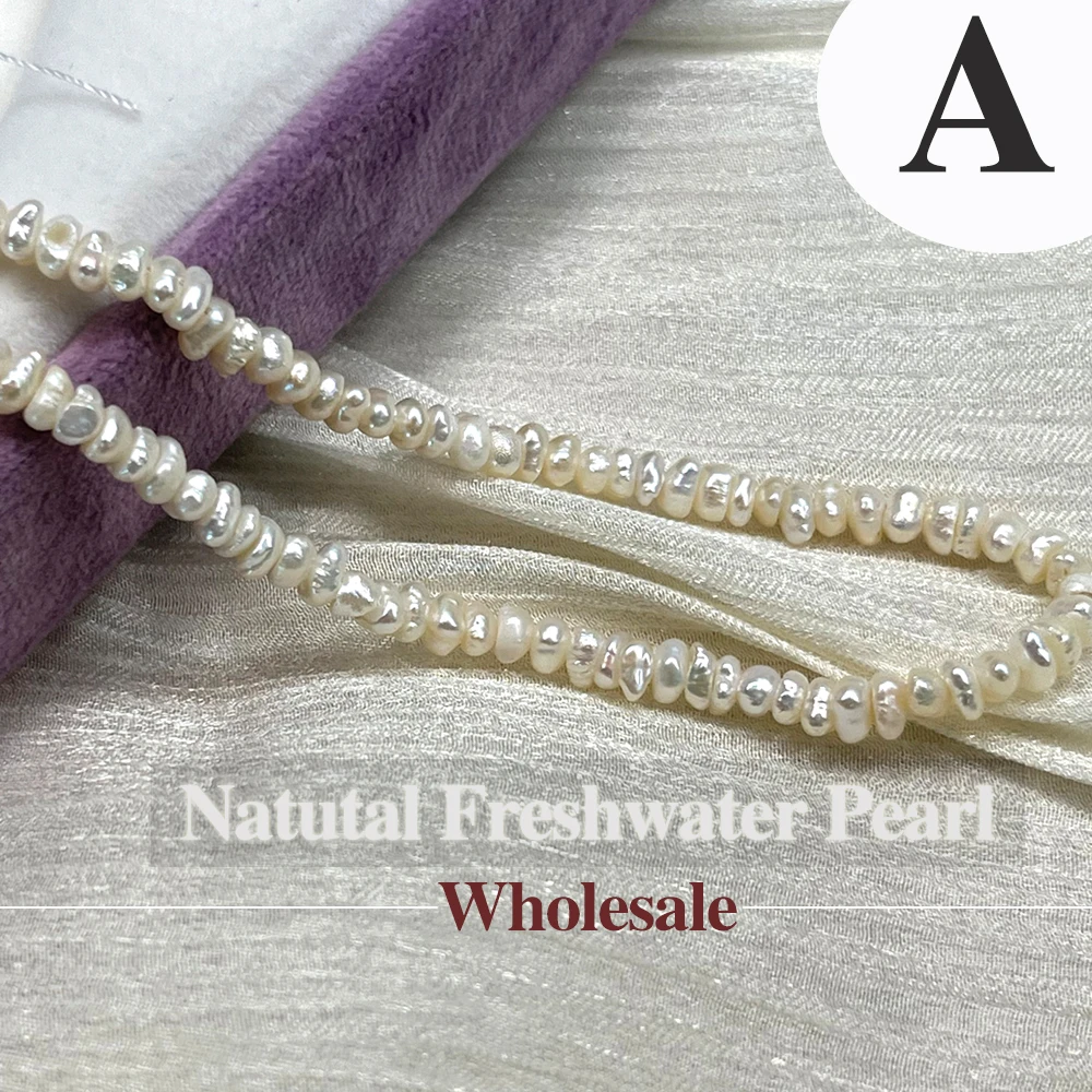 Punch Natural Freshwater Pearl Beads Four Sided Light Pearl Loose Beads for Make Jewelry DIY Bracelet Necklace Accessories 3-4mm