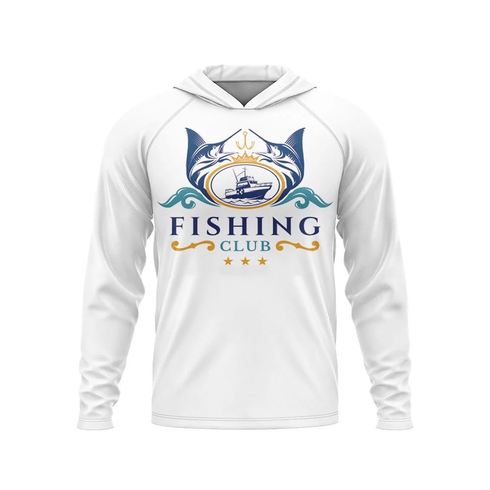 Heren Hood Fishing Shirt met lange mouwen, UV-bescherming, viskleding