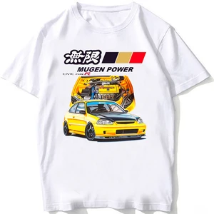 Herren Kurzarm T -Shirt, Civic R, EG6, Autolegende, Vintage, Hip -Hop, Junge, lässig, Harajuku, JDM, weißes T -Shirt, Sommer, Sommer, Sommer 6 Hauptverkäufe Honda Jdm Shirt - №2