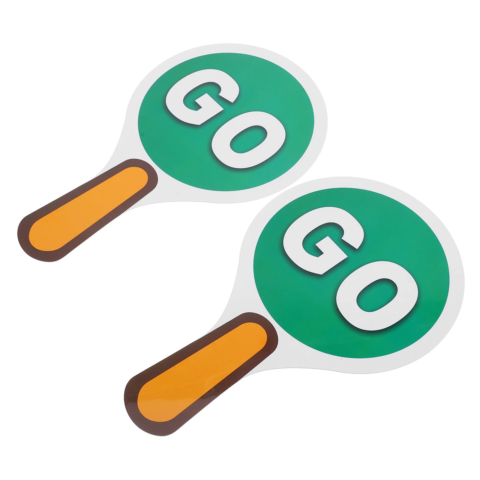 2Pcs Handheld Double-Sided Stop Signs Red Green Waterproof Portable Classroom Traffic Safety Control