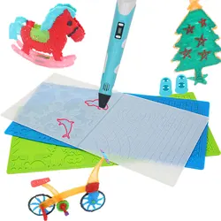 3D Printing Pen Silicone Design Mat With 2 Finger Protectors Template Drawing Tools Silicone Pad Drawing Tools for Kids Adults