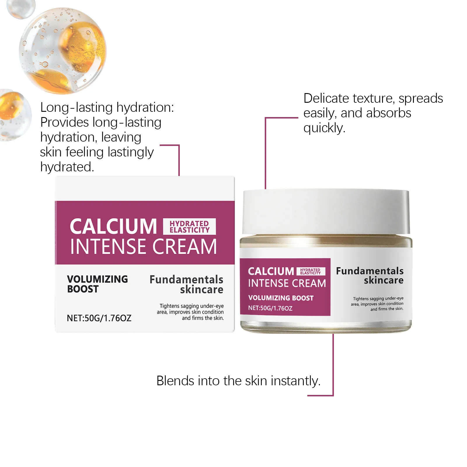 Facial Moisturizing Cream Lasting Hydration Soothing Skin Increase Elasticity Reduce S-pots Brighten Luster Facial Nourish Cream