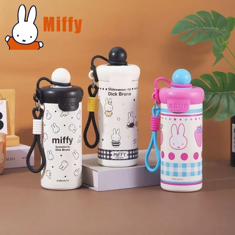 

Kawaii Miffy 450ML Double-Wall Insulated Water Bottle Cute Rabbit Portable Leakproof Anti-skid Outdoor Travel Sport Girl Gift