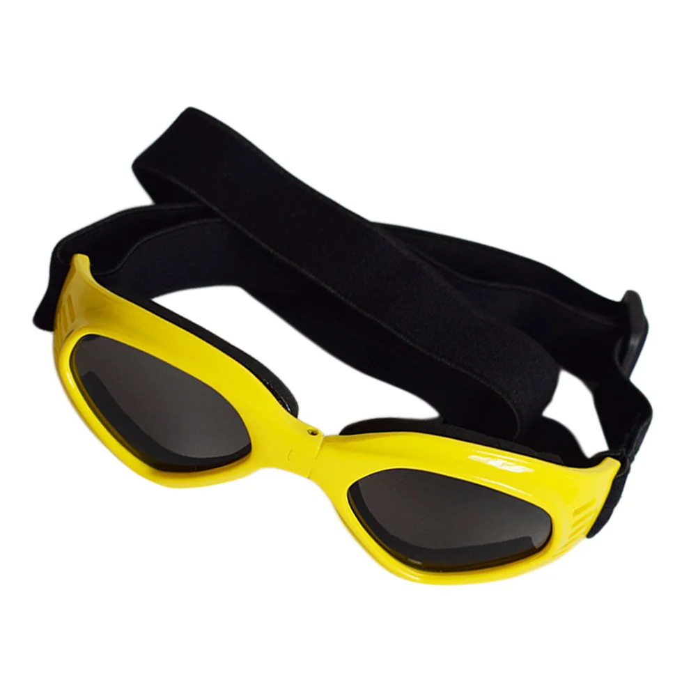 

Yellow Triangle Dog Sunglasses Pet Goggles Adjustable Strap Uv Protection Wind Water Fog Resistant Pet Eyewear for Dogs Cats
