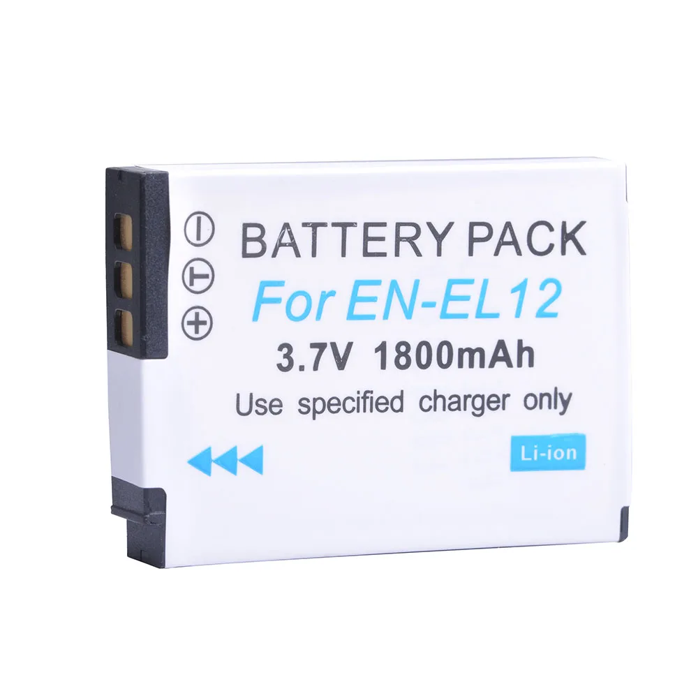 AsperX EN-EL12 EN EL12 ENEL12 Battery Bateria + Charger with Type C Port for Nikon Coolpix S9700 S9500 S9400 S9300 S9100 S8200