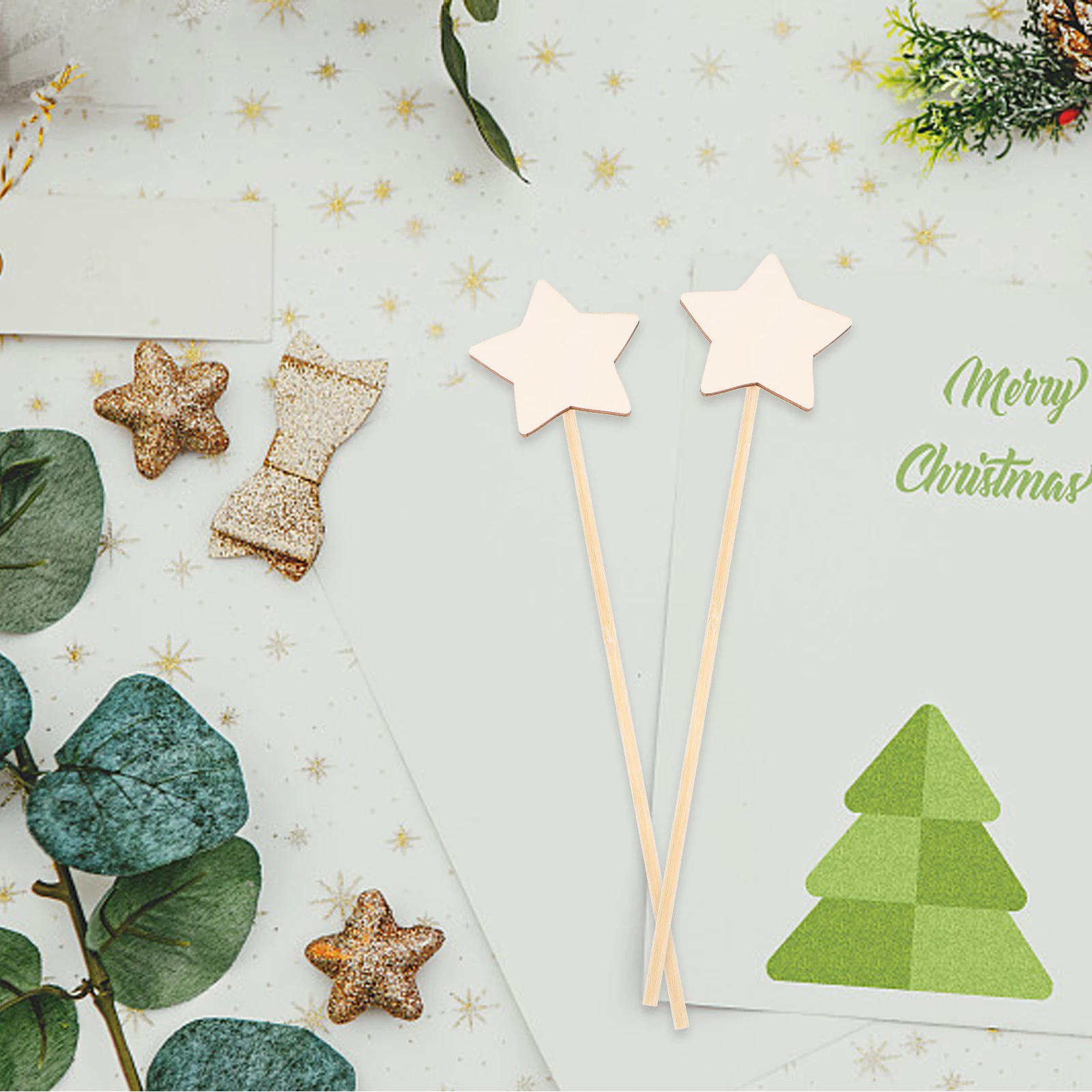 

8 Pcs Make Your Own Pentagram Fairy Wand Craft Sticks Accessories Woodenstar Wands for Kids