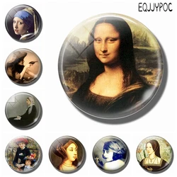 Home Decor 30MM Glass Fridge Stickers Magnet Decoration Art Women In Famous Paintings Refrigerator Magnets