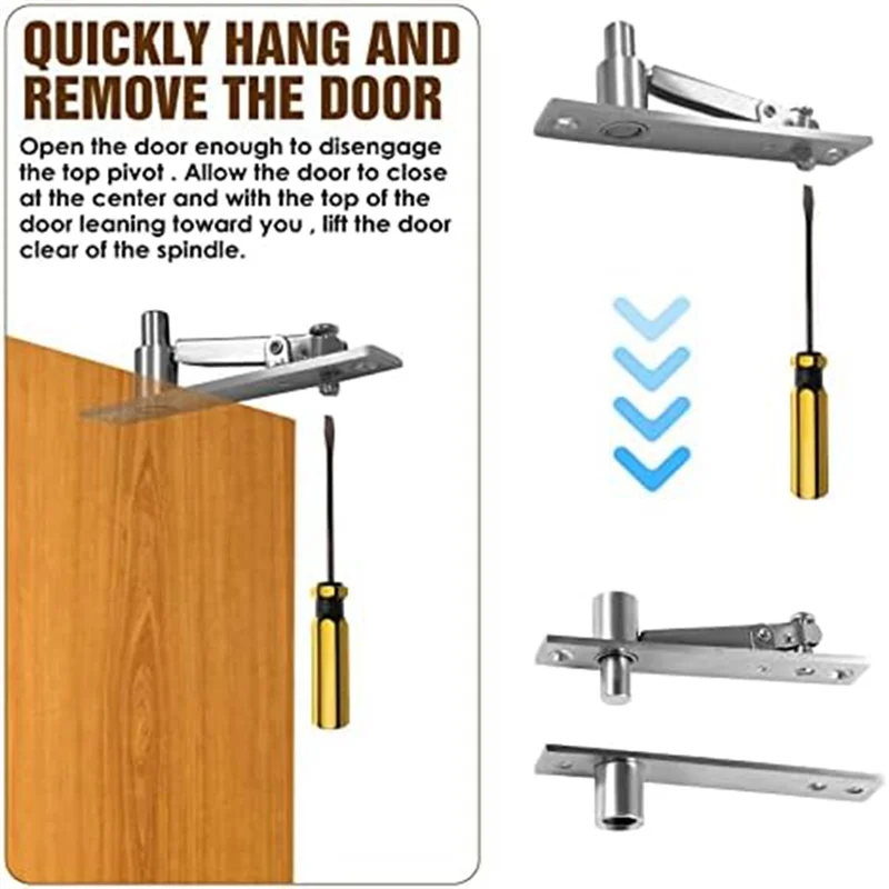 

ABSE-Door Pivot Hinge, Invisible Pivot Hinge System With Goal Kick Hardware, For Heavy Duty Wood Doors Up To 200 Lbs Durable Typ