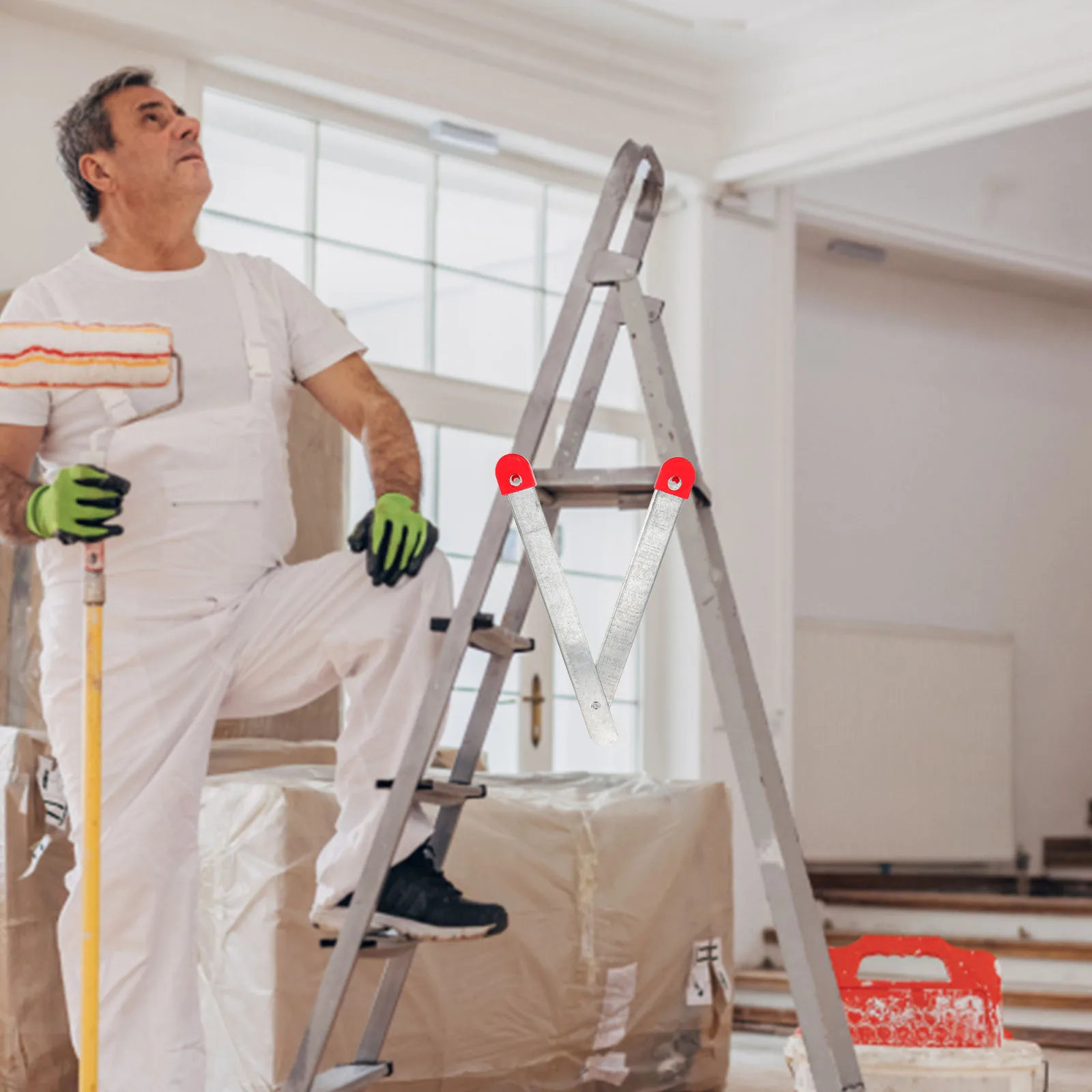 2 قطعة قضيب ربط قابل للطي 47 سنتيمتر الألومنيوم المجلفن ل 2.5 متر-3 متر خطوة مفرشة بين قوسين الثقيلة المفصلي استبدال عدة العلية سلم #6