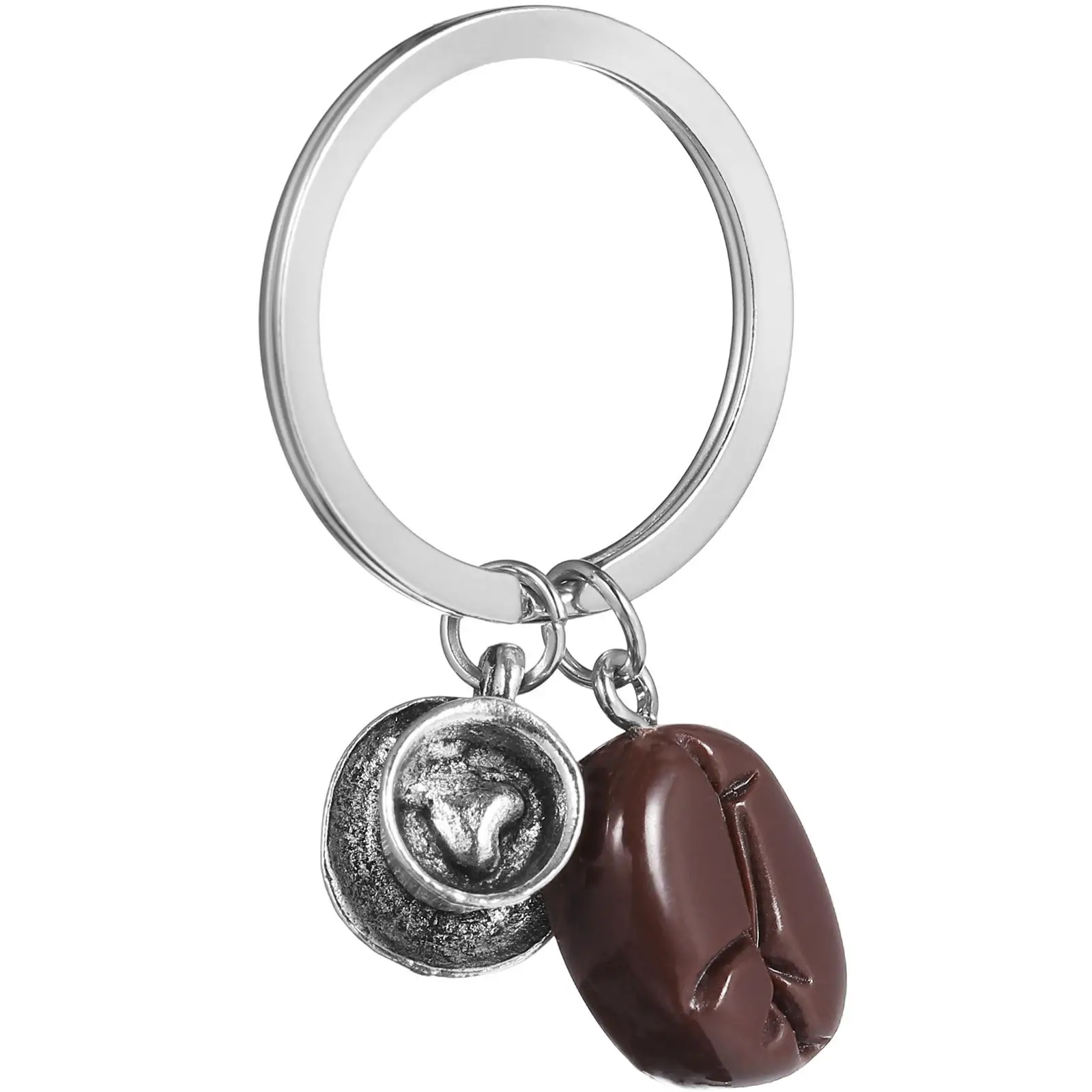 Heart Shaped Keychain Coffee Beans Resin Pendant Cute Gift Key Ring Holder Bag Charmbag keychain pendant hanging pendant