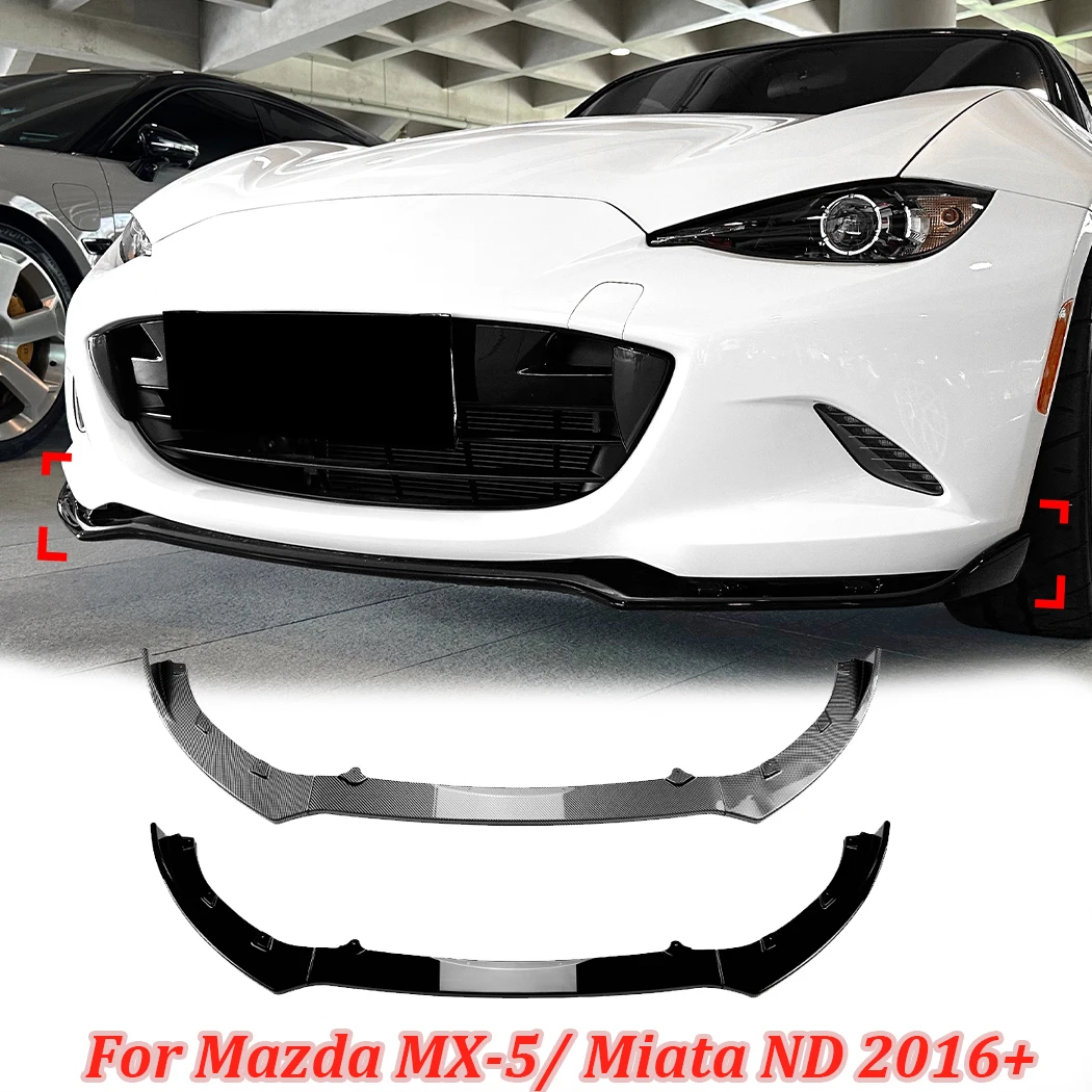 

For Mazda MX-5/ Miata ND 2016+ Car Front Bumper Lip Spoiler Splitter Carbon Fiber Body Kits Guard Protector Cover Tuning