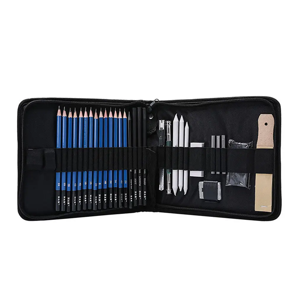 

35Pcs Sketching Pencil Set Professional Drawing Pencils Kit for Artists Students Beginners with Zippered Carry Case Art Supplies