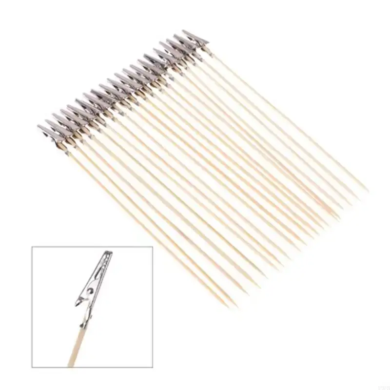

P9FB 20PCS Деревянные и металлические аллигаторы зажимы для проектов по крафту и рисованию моделей