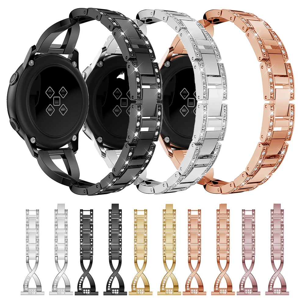 20 mm Strassarmband oder Samsung Galaxy Watch 42 mm Active 2 Ersatz-Uhrenarmband für Huami Amazfit Bip GTS 4//3/2 GTR 42 mm