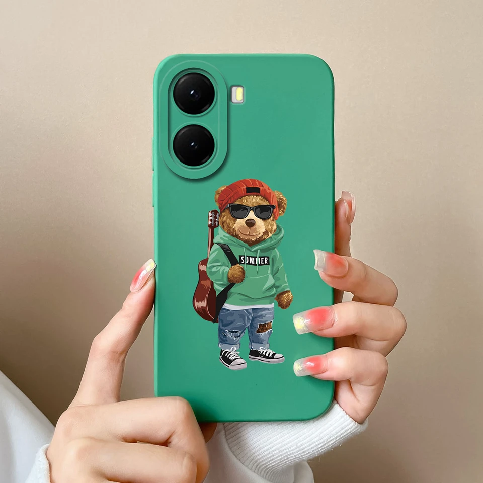 Xiaomi Poco X7 Pro 케이스 러블리 베어 러브 하트 충격 방지 Anti-fall Antifouling Luxury Shell For Xiaomi poco x7 pro Coque