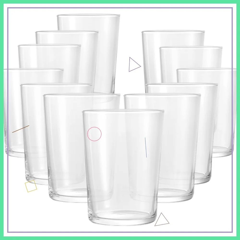 

Набор из 12 прозрачных стаканов из закаленного стекла, 17 унций, макси-стаканы для воды, напитков и коктейлей