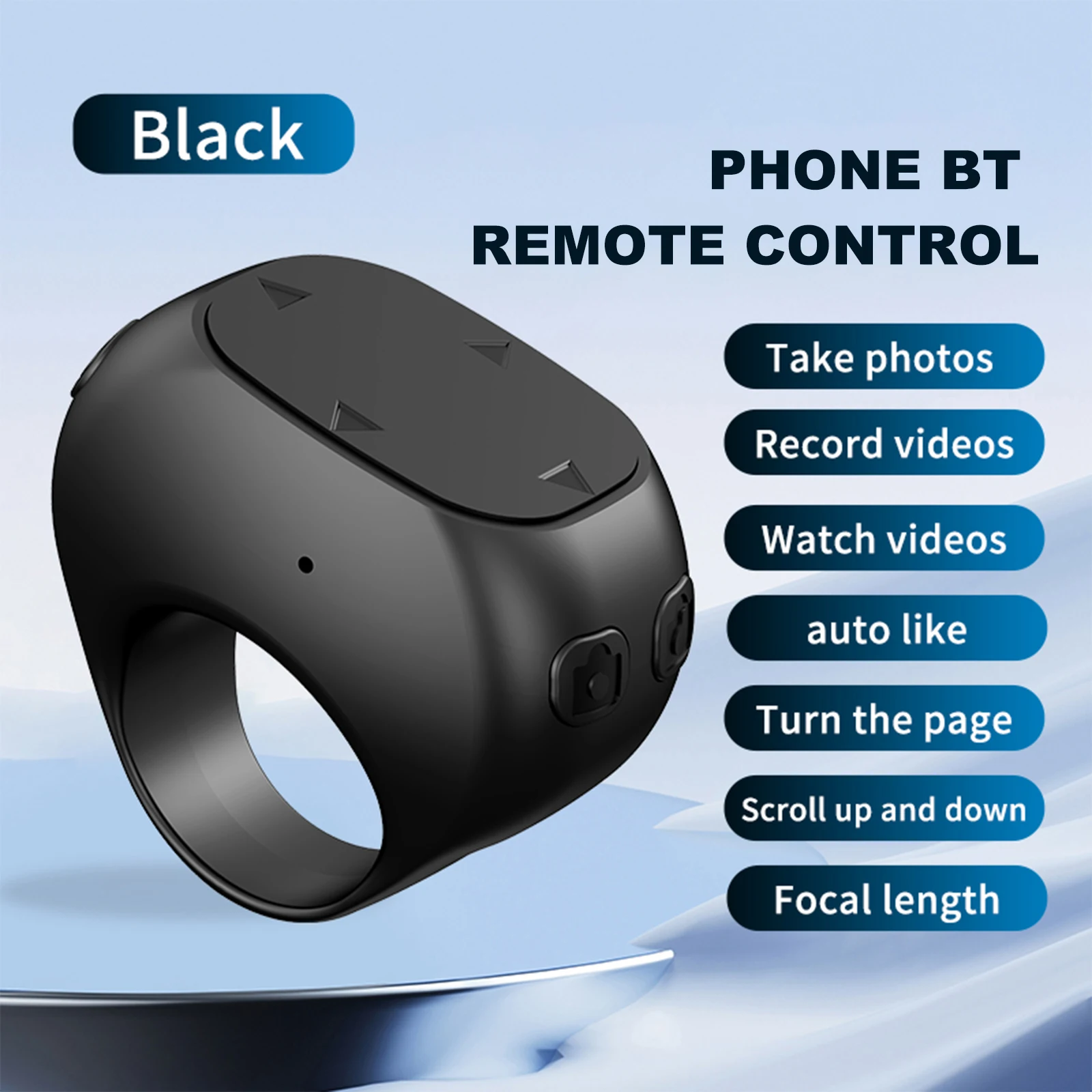 Bluetooth Page Turner Remote Control Wireless Bluetooth Roller Fingertip Ring for Phone Short Video Page Turner Controller