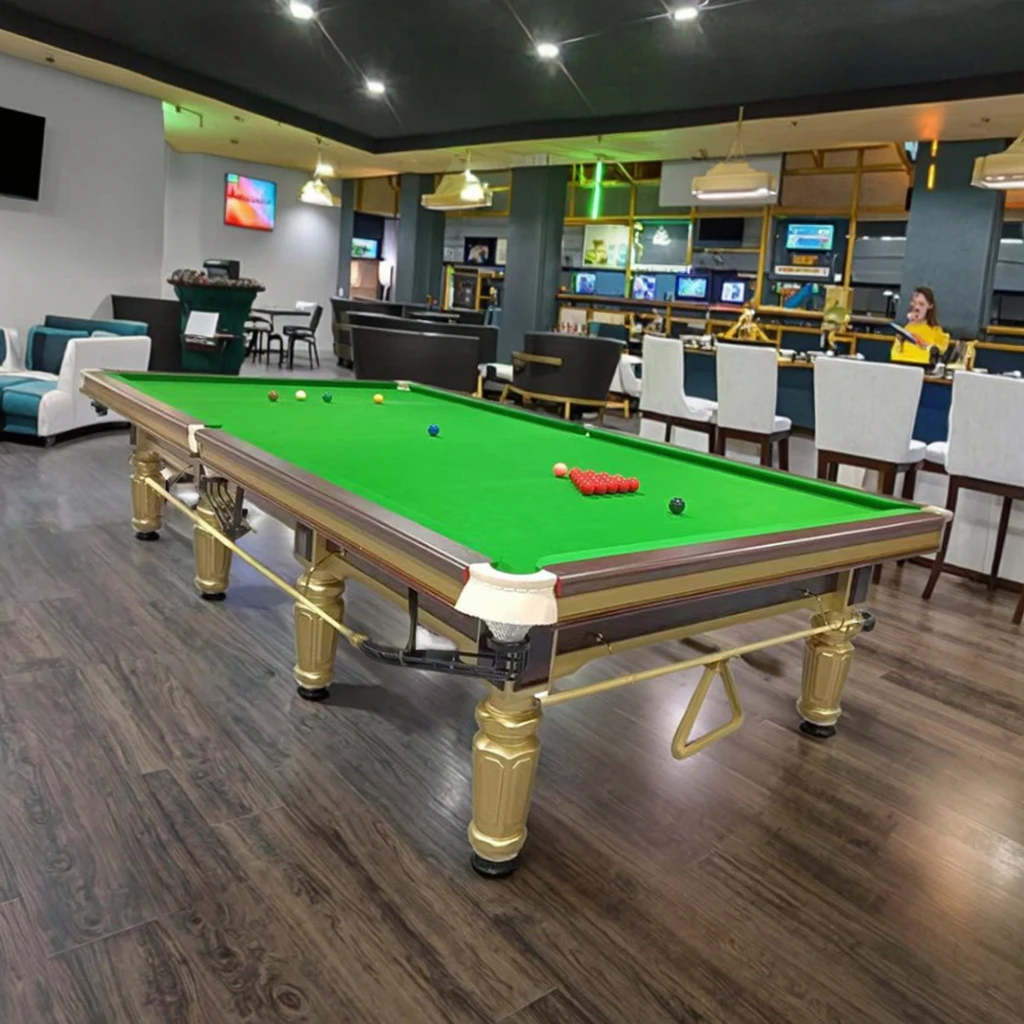 High Quality 12ft Customizable Snooker Table Solid Wood Legs Leather Pockets Slate Cushions High-End Billiard Tablepromote sales