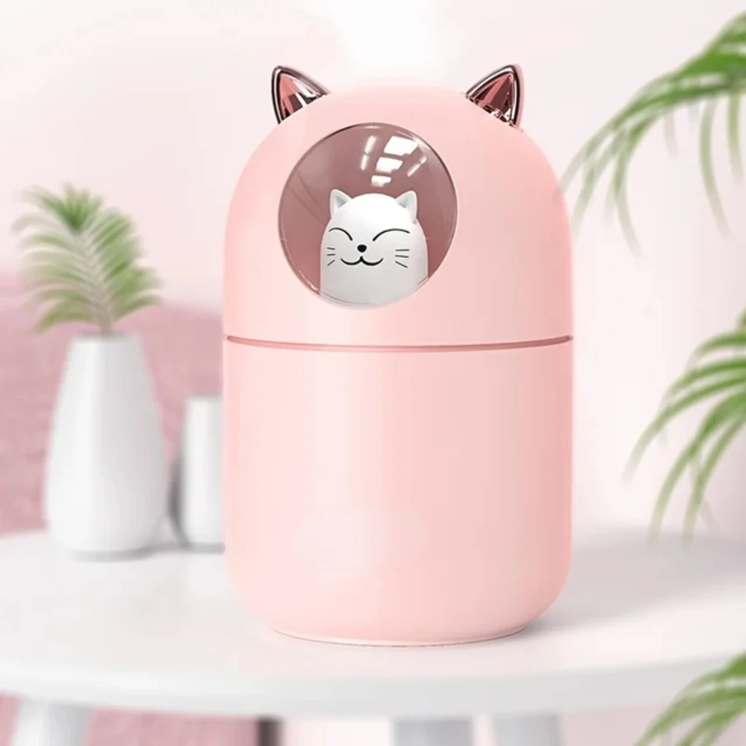 300ml 귀여운 고양이 H2o 룸 안개 스프레이 에센셜 오일 디퓨저 아로마 테라피 휴대용 자동차 공기 디퓨저 미니 가습기