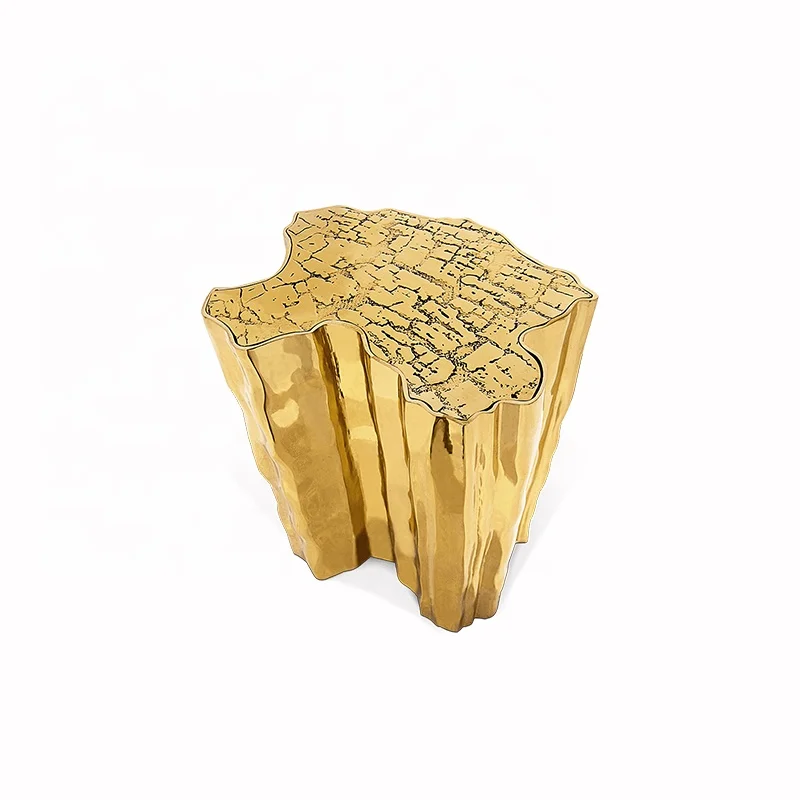 Stainless steel stump irregular corner table modern style luxury living room furniture corner table decoration coffee table