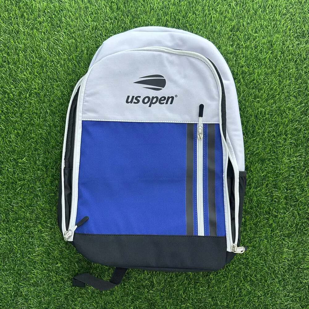 Wilson US Open 2023 Team Tennis Racket Backpack Super Tour Large Sports Tennis Bag for 2-3 Racquets Navy White WR8018501001