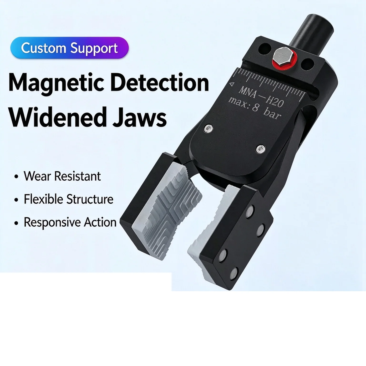 MINIB Pneumatic Robot Gripper Clamp with Sensor Flat Patch Wide Open Grab Air Cylinder Mini Robot Clamp for Robotic Applications