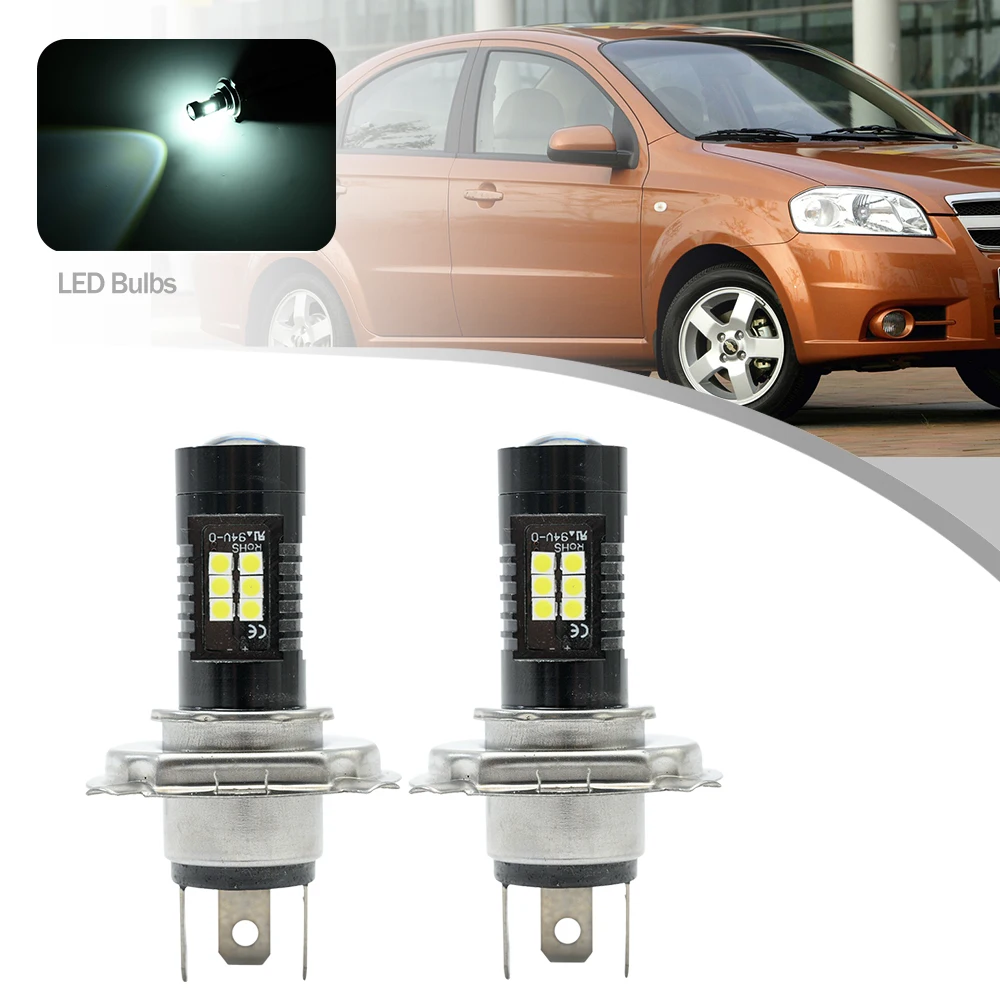 2Pcs H4 HB2 9003 P45t LED Headlight High Low Beam CANBUS No Error for Chevrolet Cruze J300 Spark M300 Trans Sport Vivant Aveo