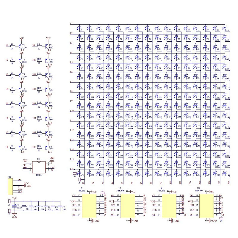 DIY Electronic Kit 256 LED Dot Matrix Advertising Screen Kit Light-emitting Diode SMD Soldering Component  Welding Training Kit