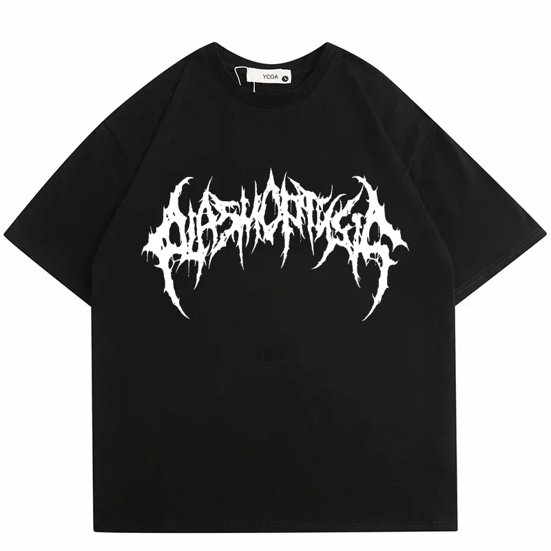 تيشيرتات رجالية جرافيك ملابس الشارع الهيب هوب القوطي SummerPrint Harajuku كم قصير ملابس علوية من القطن تي شيرت #6