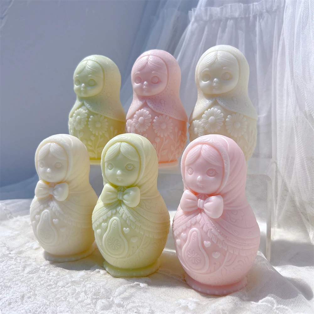 Russian Doll Silicone Mold Matryoshka Russian Doll Candle Mold Handmade Folk Art Gift Home Decor